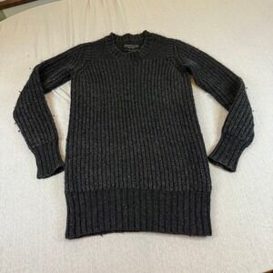 AllSaints Wick Jumper Charcoal Grey Wool Alpaca Rib Knit Sweater US 0 UK 4